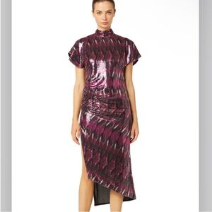 MISA Los Angeles Divia Ikat Sequin Dress, NWT